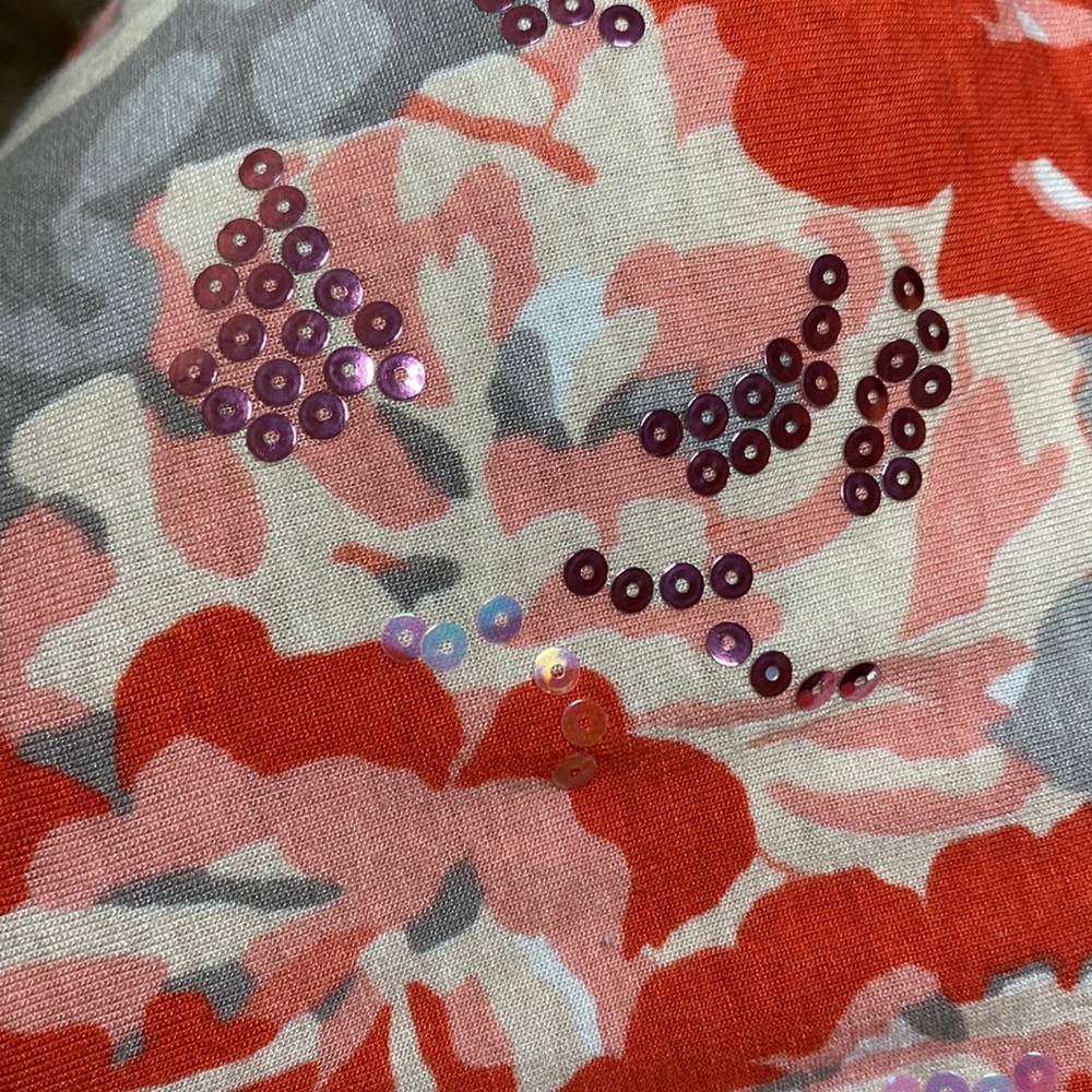 INC International Concepts Gray Floral With Sequins Size M - Picture 4 of 4